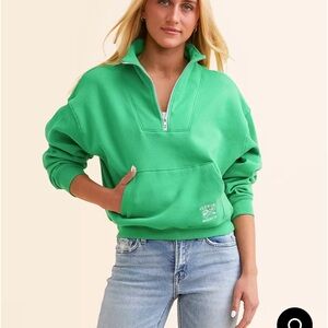 Buckle Vibrant Green Half-Zip Sweatshirt